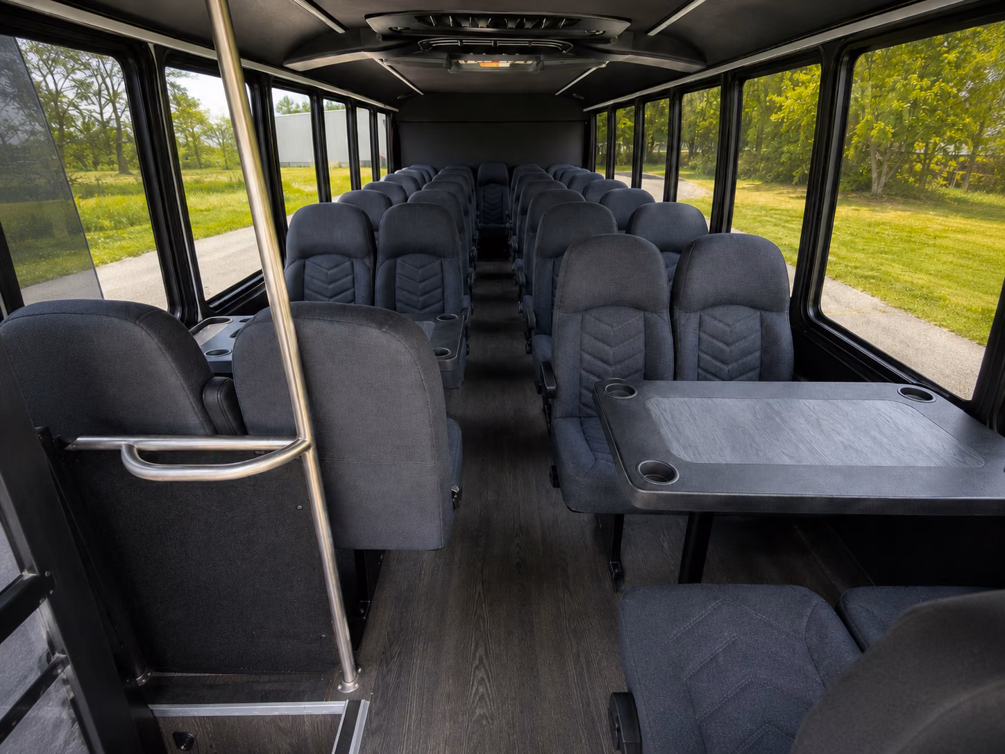 long beach 18 passenger minibus inside