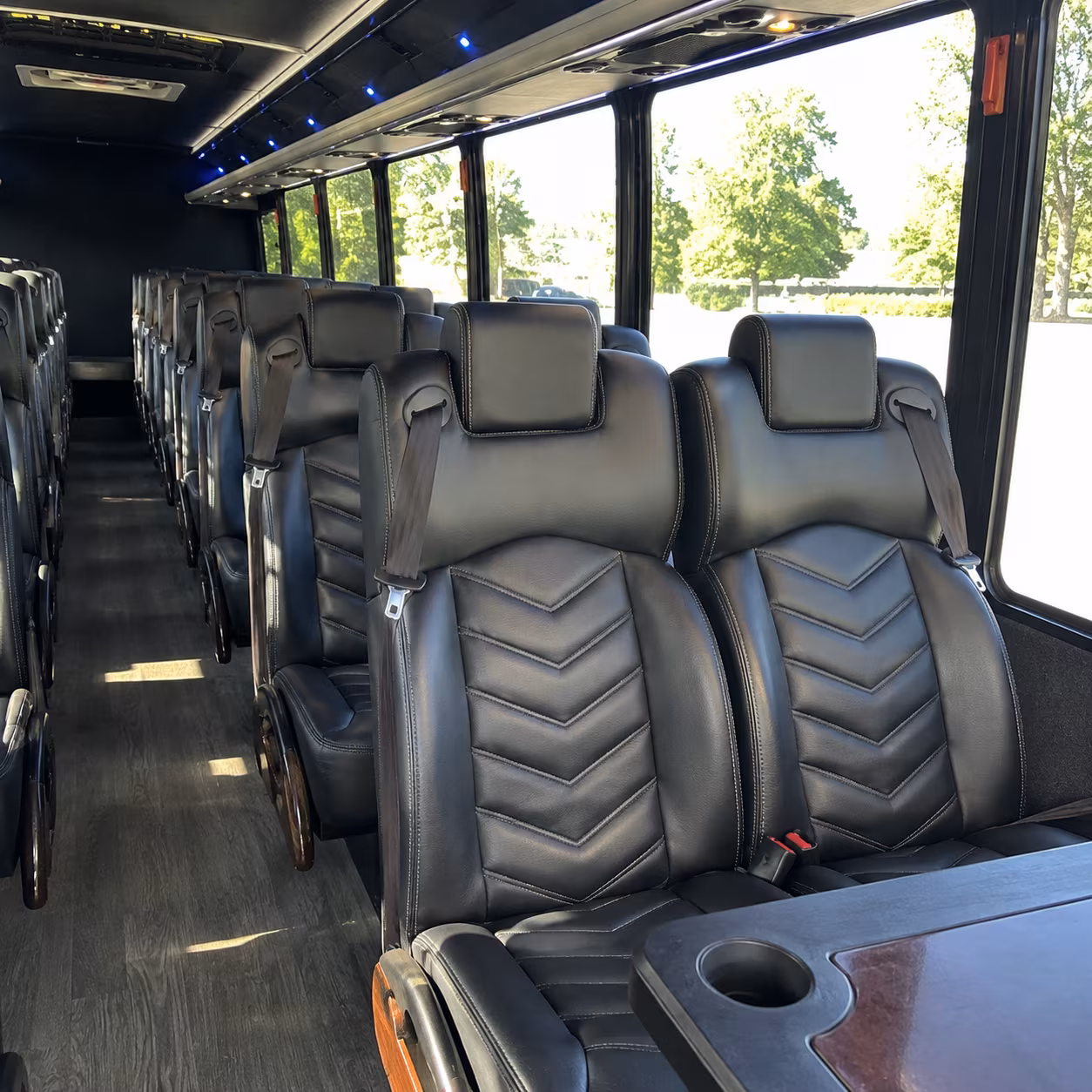 long beach 25 passenger minibus inside