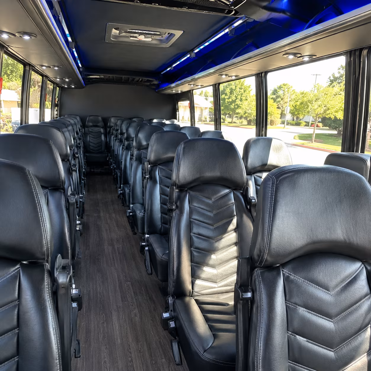 long beach 35 passenger minibus interior