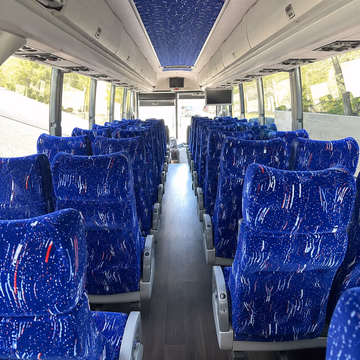 long beach 50 passenger charter bus interior