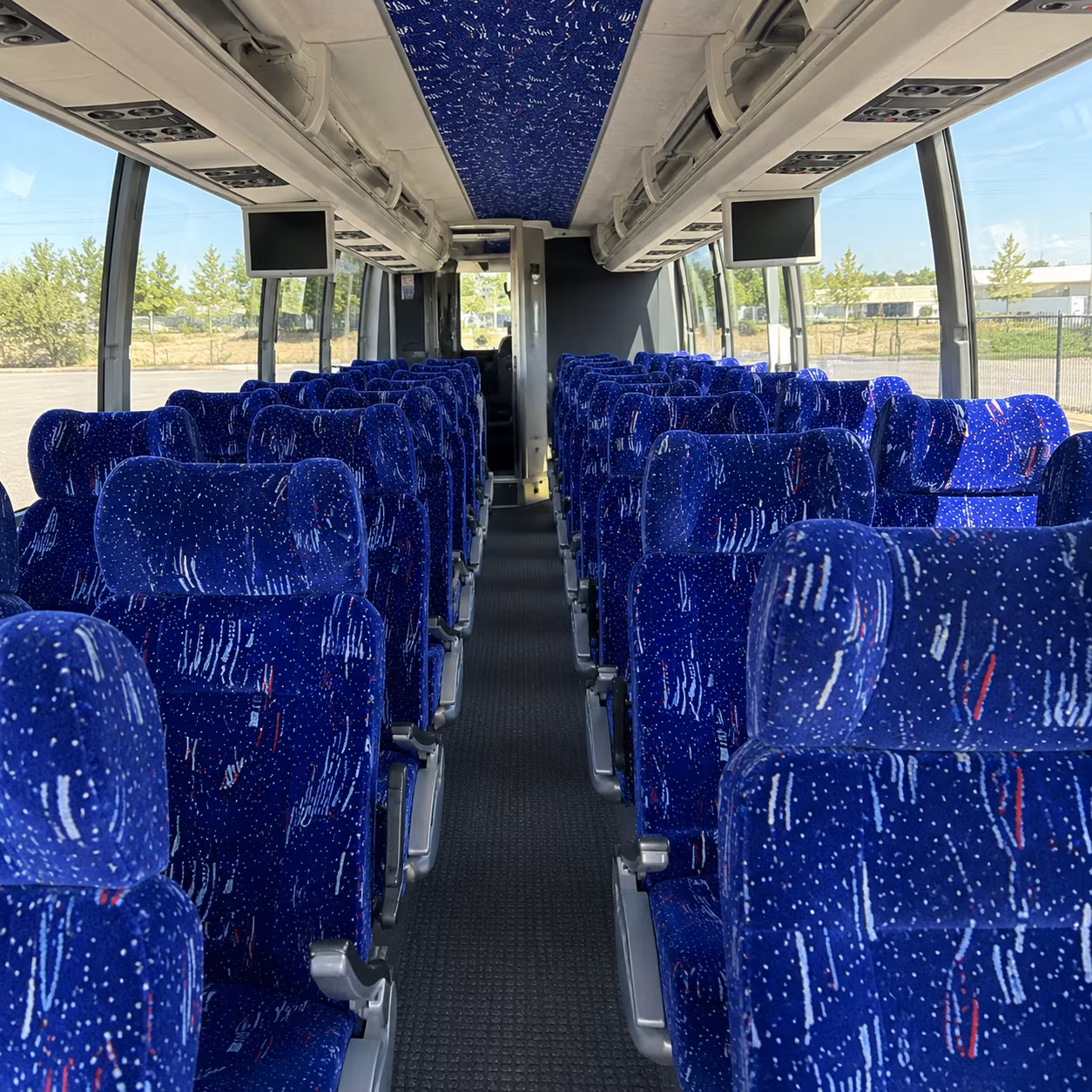 long beach 54 passenger charter bus interior