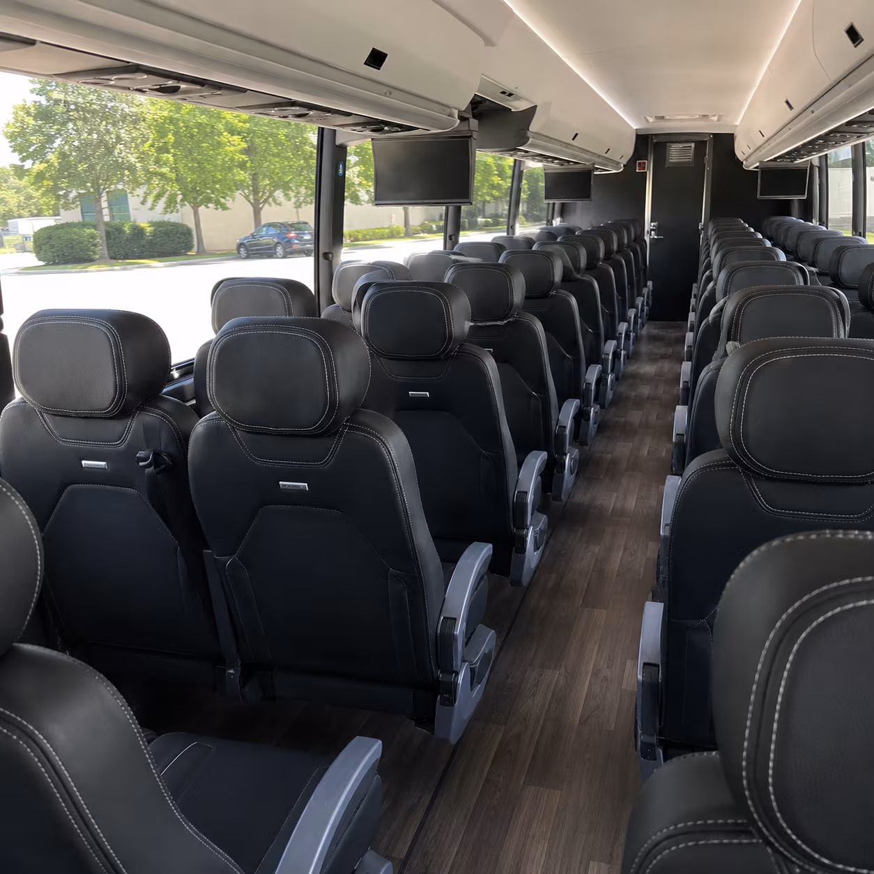 long beach 56 passenger charter bus interior