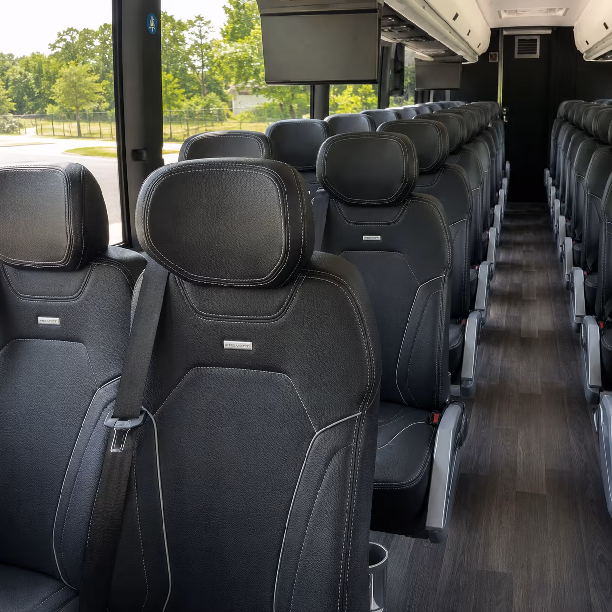 long beach charter bus inside