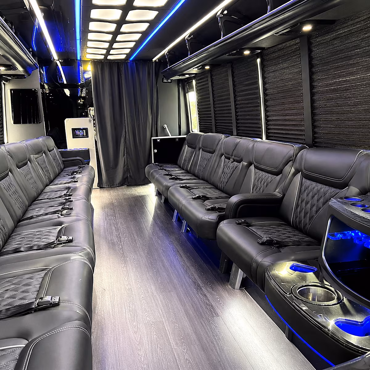 long beach party bus interior