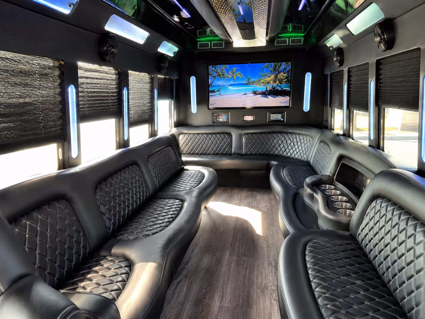 long beach sporting event party bus rental