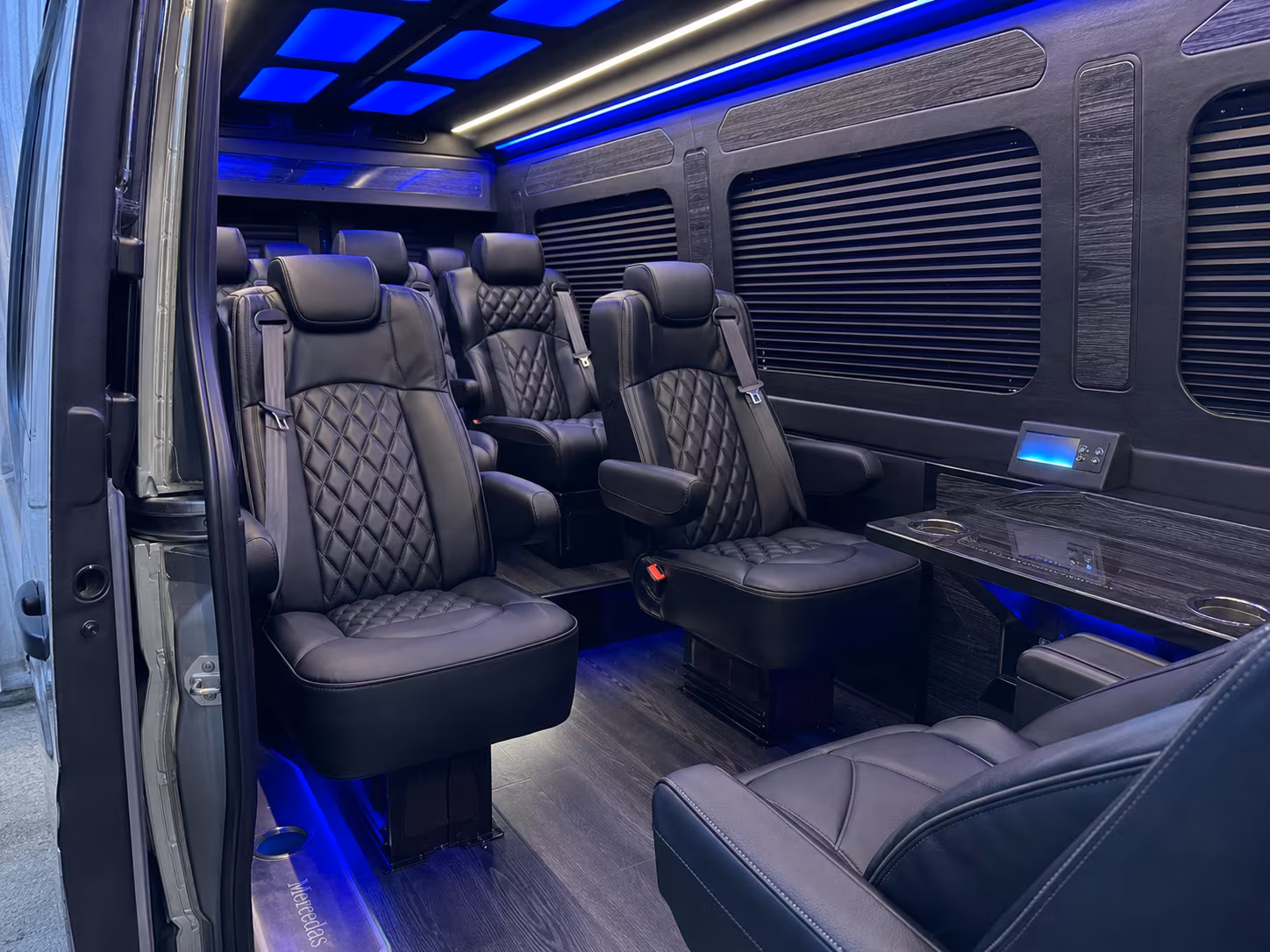 long beach sprinter van with driver inside
